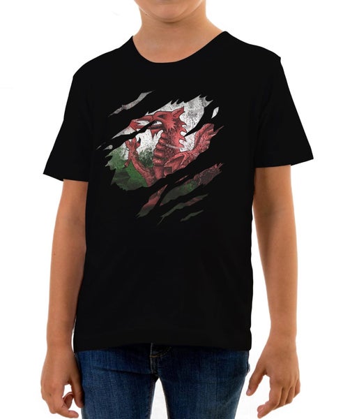 Reality Glitch Torn Wales Flag Kids T-Shirt Carousel 1