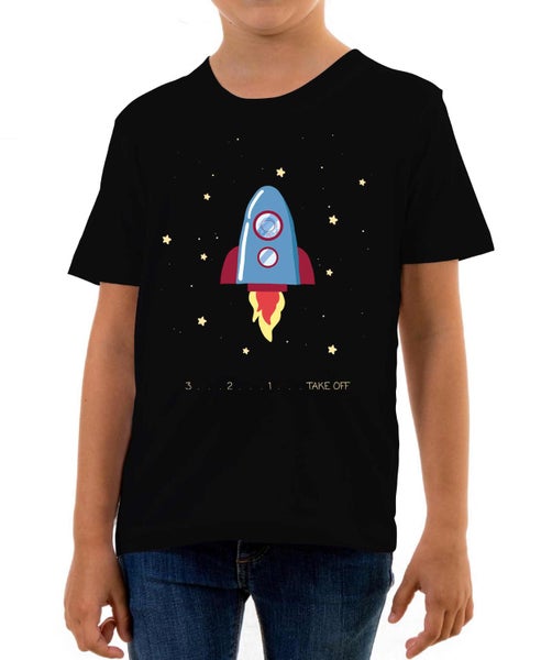 Reality Glitch Rocket Ship Take Off Kids T-Shirt Carousel 1