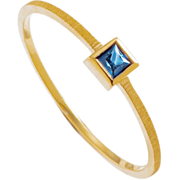 Real Sapphire Ring Solid 18K Yellow Gold Engagement Anniversary Ring AU750 Stamp629395414458911120
