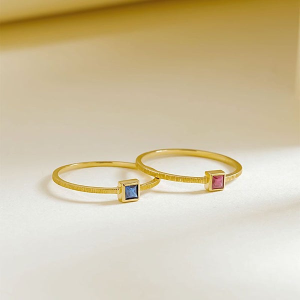 Real Sapphire Ring Solid 18K Yellow Gold Engagement Anniversary Ring AU750 Stamp62939541445891112