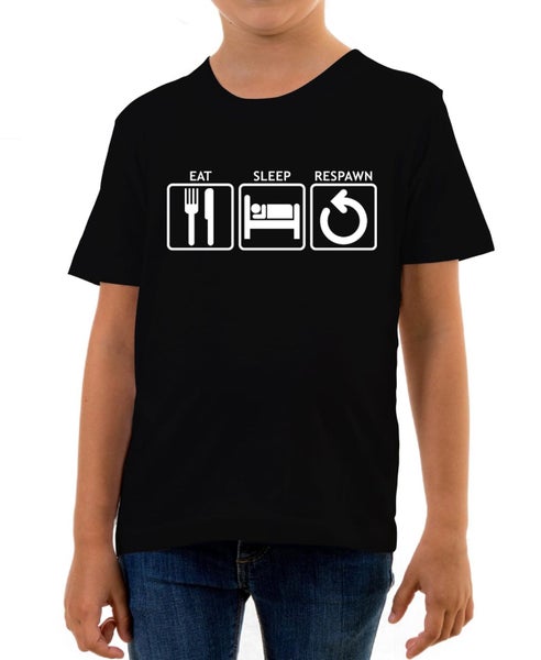 Reality Glitch Eat Sleep Respawn Kids T-Shirt Carousel 1