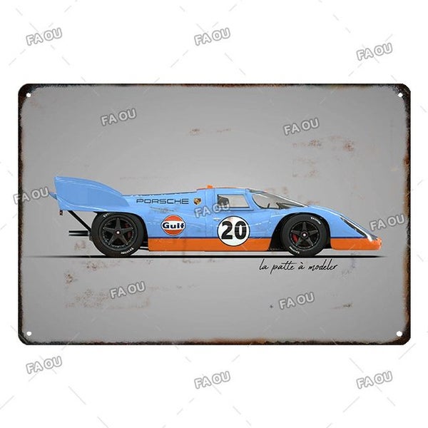 F1 Racing Vintage Metal Poster World Famous Cars Retro Decorative Tin Carousel 1