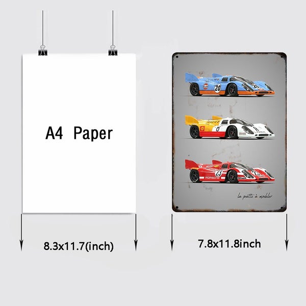F1 Racing Vintage Metal Poster World Famous Cars Retro Decorative Tin Carousel 7