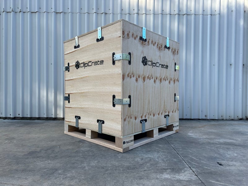 Clipcrate - Reusable, collapsible, timber crate (CC1002F - 1m cubed)628638591820811126