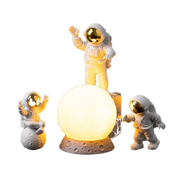 Astronaut Ornament Yellow Moon Ambient Light Office Wine Cooler Carousel 1
