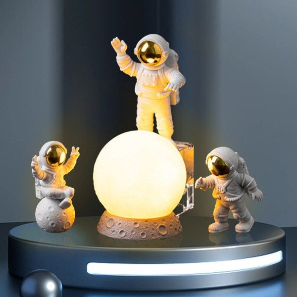 Astronaut Ornament Yellow Moon Ambient Light Office Wine Cooler Carousel 6