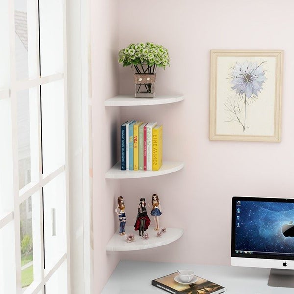 Brand New Wall Hanging Bookcase Hanging Corner Floating Shelves*Hot SALE Carousel 1