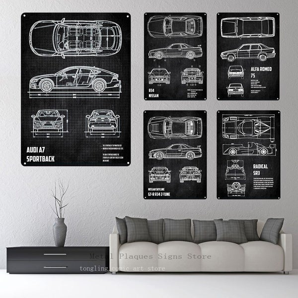Patent Design Drawing of Car Structure Schematic Diagram Metal Tin Carousel 2