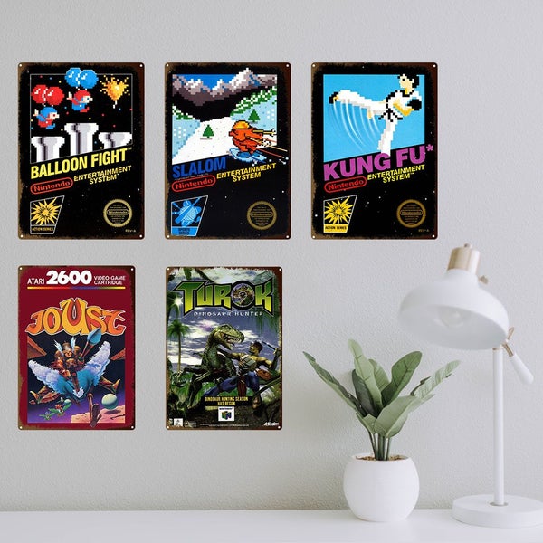 Retro Caution Video Games Sega Games Decor Metal Plate Tin Sign Pub Carousel 2