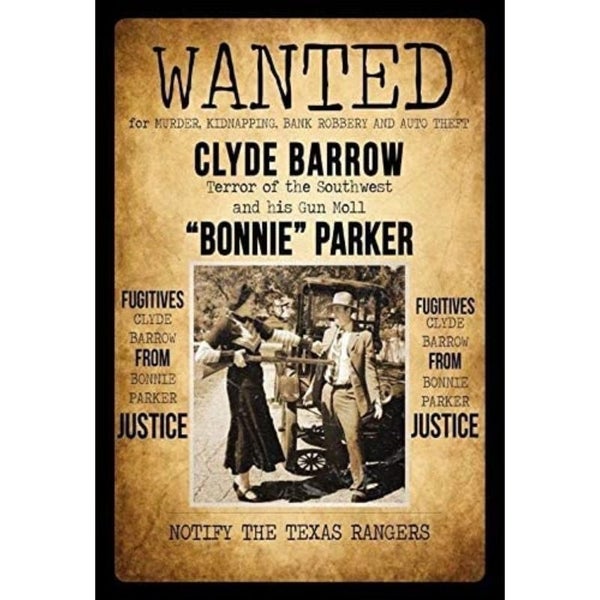 Anjoes Wanted Bonnie & Clyde Motiv 2 Metal Sign Bar Cafe Carousel 2