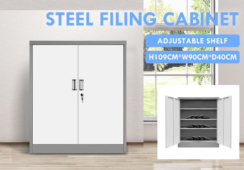 Metal Filing File Cabinet Office Home Steel Storage Cupboard Carousel 1