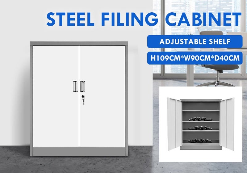 Metal Filing File Cabinet Office Home Steel Storage Cupboard Carousel 2