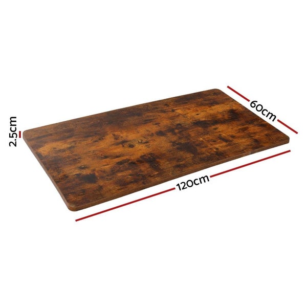 Motorised Standing Desk Desktop Electric Sit Stand Table Rustic Brown Carousel 2