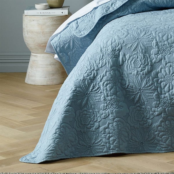 Bianca Sabrina Bedspread Set Pillowcase Home Bedding Provincial Blue Queen Bed Carousel 3