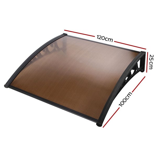 Window Door Awning Outdoor Door Canopy Patio Awning 1mx1.2m Diy Brown Carousel 2