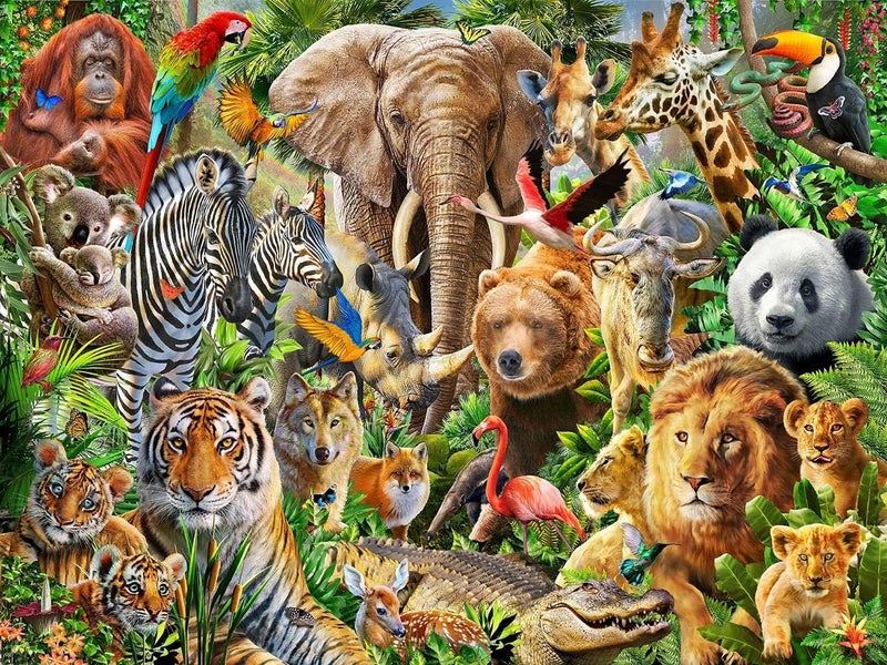 LARGE FULL DIAMOND PAINTING - JUNGLE BEASTS 40 X 60 CM ( TOP QUALITY KIT) Carousel 1