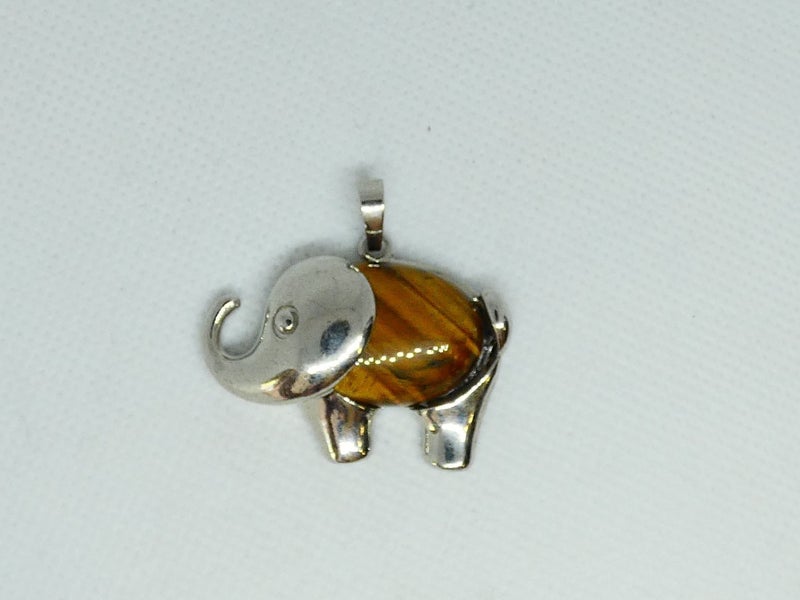 Top Quality Tiger Eye Gemstone Elephant Design Cabochon Pendant Carousel 2