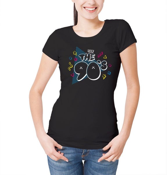 Reality Glitch Off of the 90's Retro Design Womens T-Shirt Carousel 1