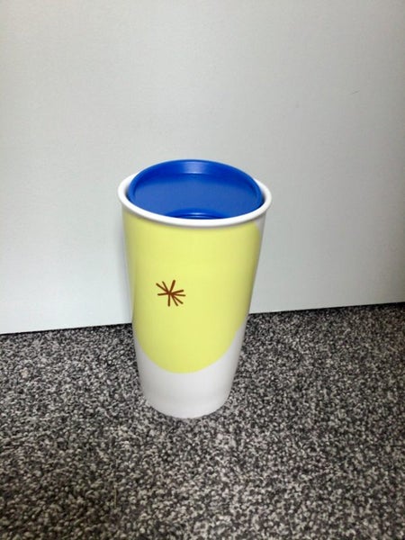 Starbucks Limited Edition Yellow Poppies Ceramic Travel Coffee Cup 350ml Carousel 1