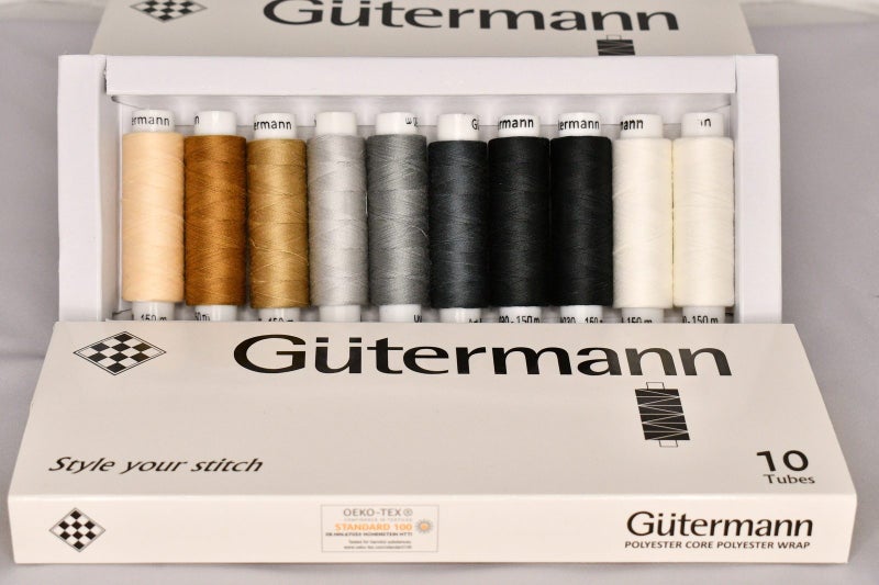 GUTERMANN POLYESTER CORESPUN THREADS M80 X 10 PACK 1 CORE COLOURS628658277062431112