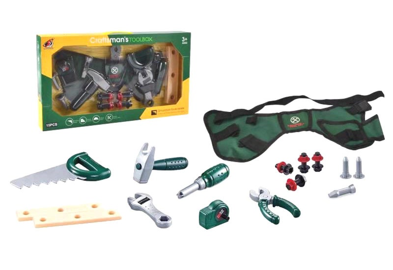 Qi Jun Toys Craftsman - Tool Belt Set, 19 Piece Carousel 1