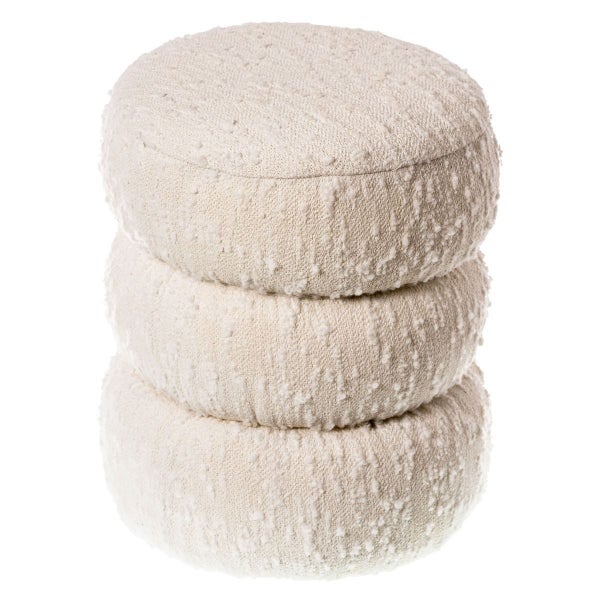 Jazz Ecru Boucle Ottoman Carousel 1