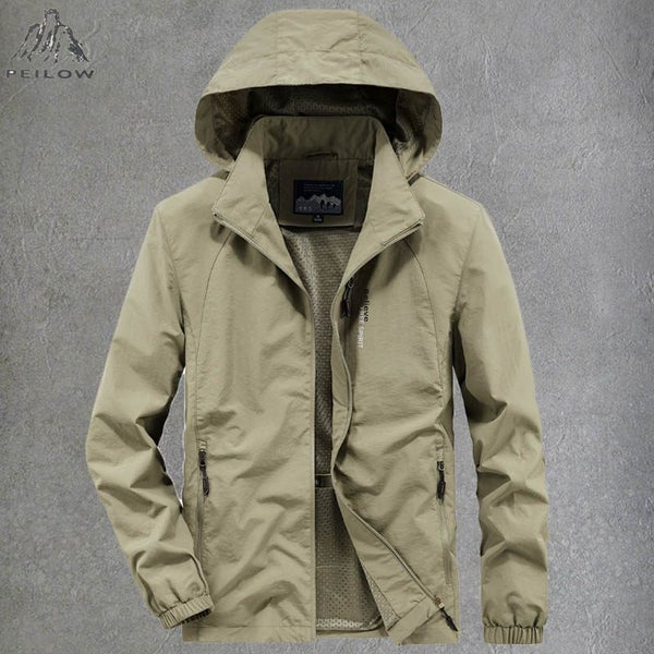 Men`s Outdoor Hiking Jackets Waterproof Hooded Windbreaker Coat Men Carousel 2