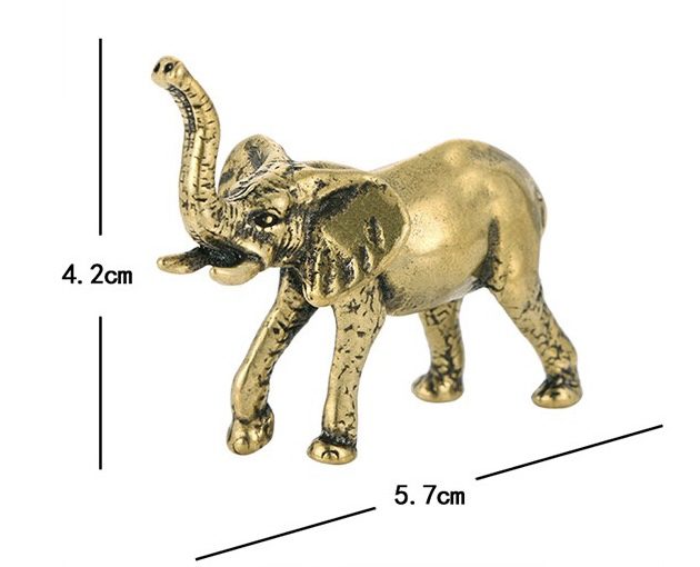 Brass Vintage collectable miniature sculpture carved brass Elephant Carousel 5