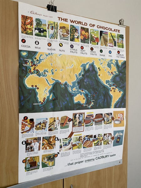 VINTAGE POSTER: The World of Chocolate - Cadbury Project Chart 1970s Carousel 5