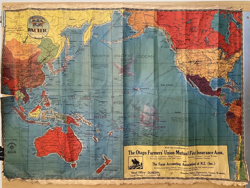 VINTAGE MAP: The Otago Farmers Union Mutual Fire Insurance Association 1960s Carousel 2