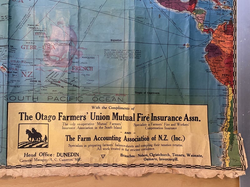 VINTAGE MAP: The Otago Farmers Union Mutual Fire Insurance Association 1960s Carousel 5