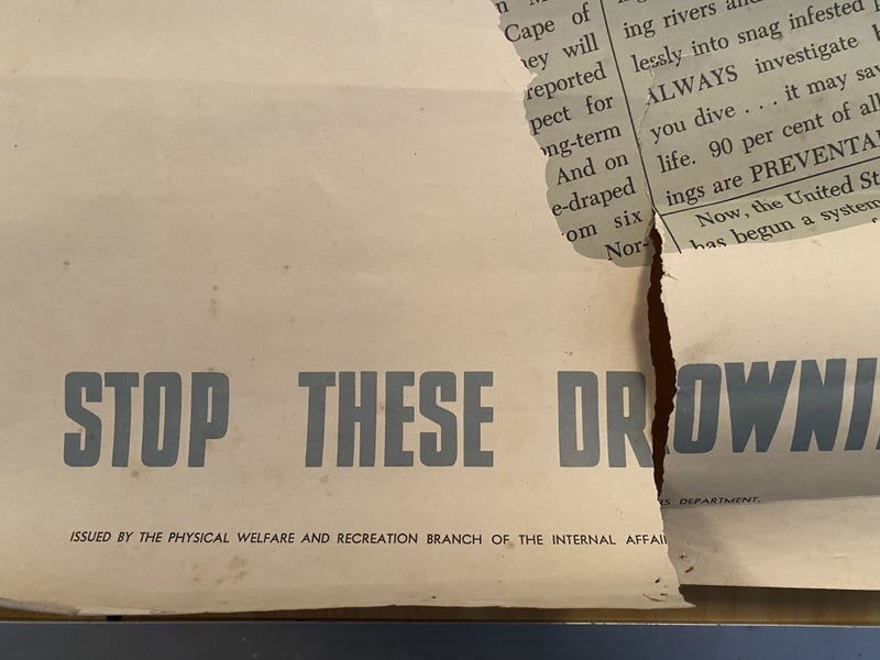 VINTAGE POSTER: Look before you dive - let's stop these drownings 1950s Carousel 4