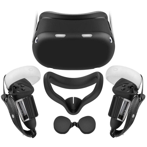 Protective Controller Grip Leather Strap Shell Face Lens Cover for Meta Oculu... Carousel 1