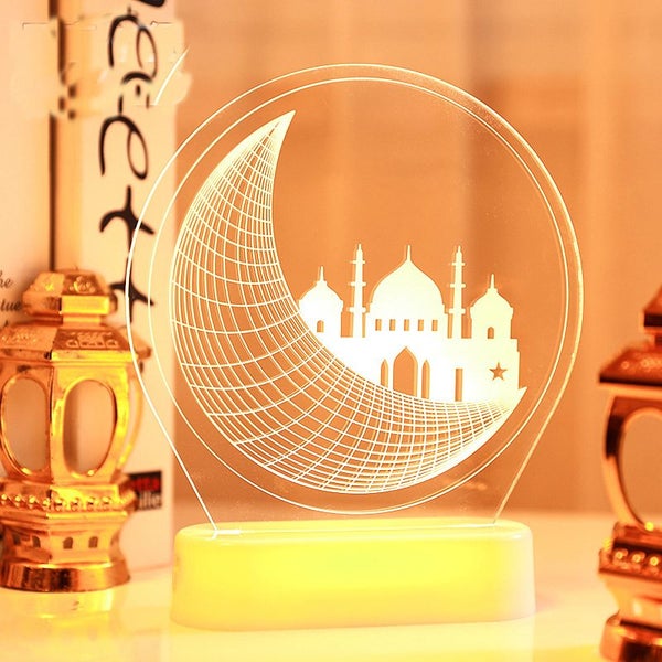 3D USB LED Night Light Creative Illusion Lamp Home Decor Moon Castle Carousel 1