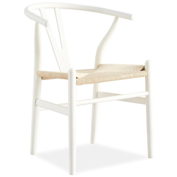 Anemone Set of 2 Wishbone Dining Chair Beech Timber Replica Hans Wenger - White Carousel 2