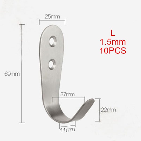 10 Pcs Solid Wall Mounted Single Hook Heavy Rust Proof Clothes Carousel 1