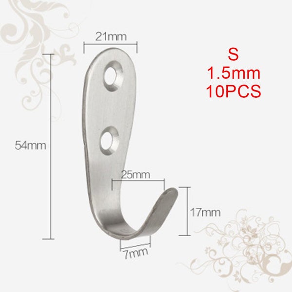 10 Pcs Solid Wall Mounted Single Hook Heavy Rust Proof Clothes Carousel 2