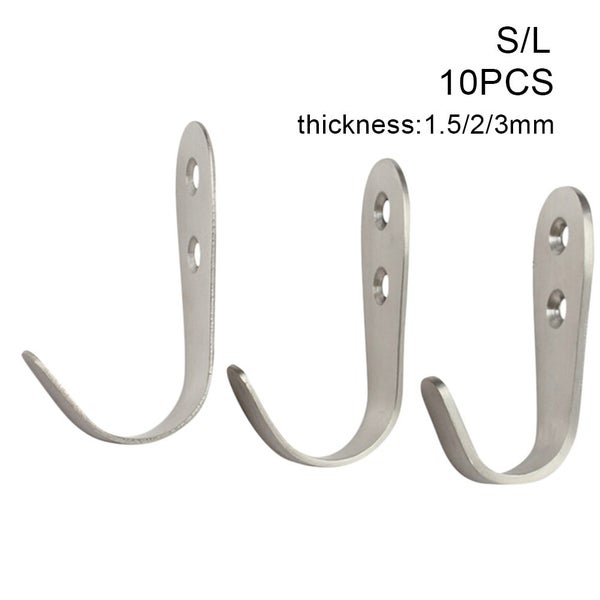 10 Pcs Solid Wall Mounted Single Hook Heavy Rust Proof Clothes Carousel 7