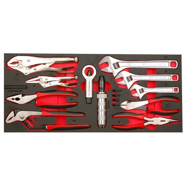 Powerbuilt 16Pc Plier Adjustable Wrench Tray Carousel 1