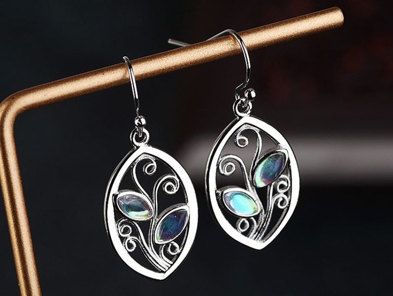 Earrings Leaf 925 925 Silver Plated Earrings Carousel 1