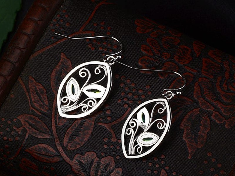 Earrings Leaf 925 925 Silver Plated Earrings Carousel 4