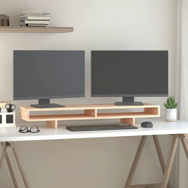Monitor Stand 100x27x14 Cm Solid Wood Pine Noabba Carousel 1