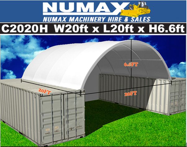 C2020H Container Shelter - 20FT x 20FT With End Wall Carousel 1