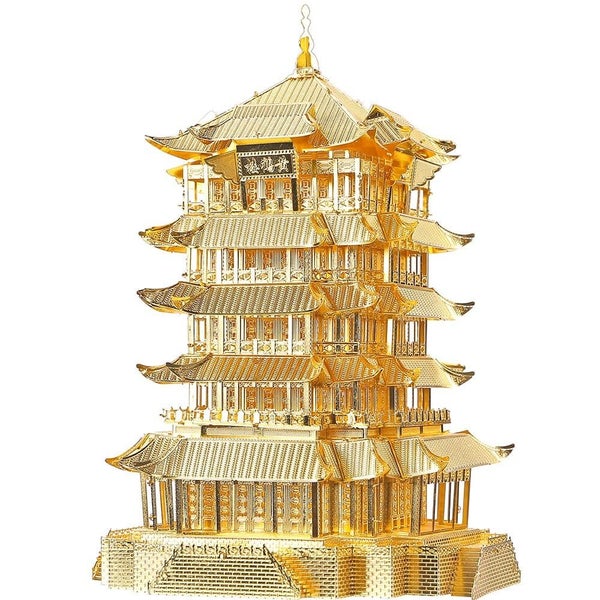 3d Metal Puzzles for Adult Kids Yellow Crane Tower Diy Model Kits Building Ki... Carousel 1