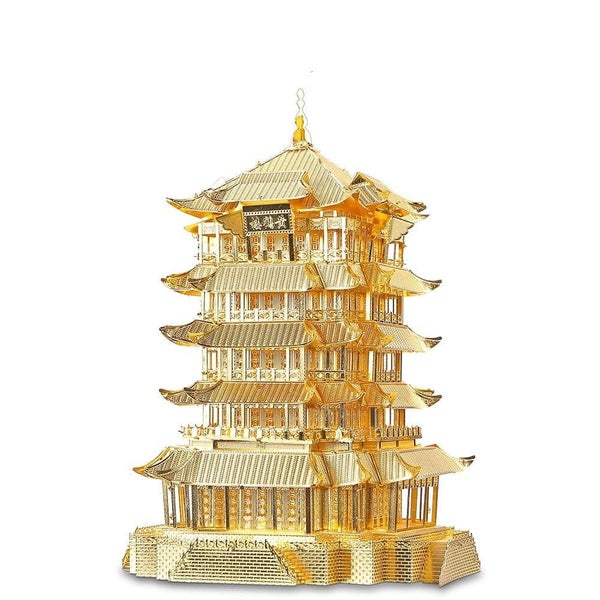 3d Metal Puzzles for Adult Kids Yellow Crane Tower Diy Model Kits Building Ki... Carousel 2