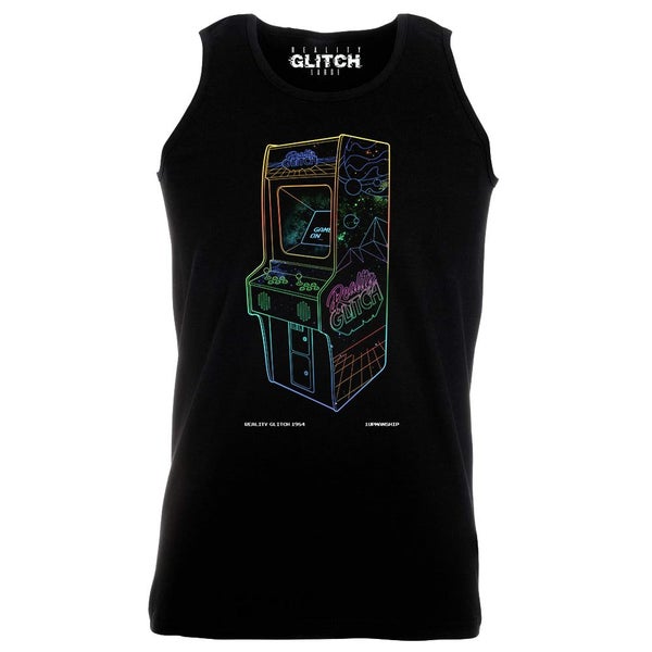 Reality Glitch 1 UP Neon Retro Arcade Mens Vest Carousel 1