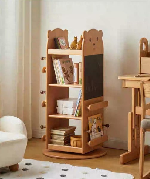 FREE SHIPPING ! Brand New Solid Beech Rotate Bookshelf / Children Furniture Carousel 1