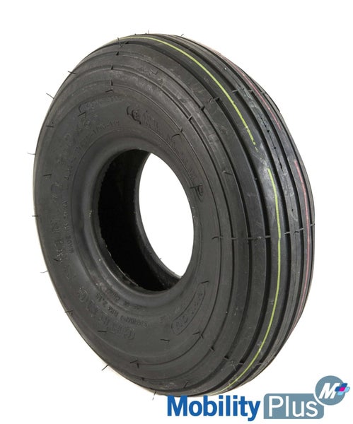 Mobility Scooter Tyre 3.00-4 Black with Ribbed Tread - Smooth Steering & Comfort Carousel 1
