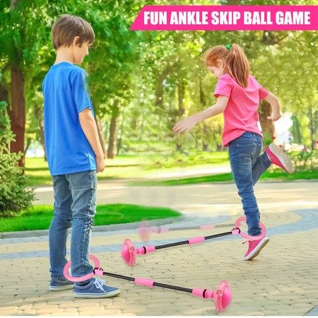 Ankle Skip Ball for Kids, Foldable Colorful Light Flash Wheel Skip It Ball  for Kids, Adults, Indoor Outdoor Game Toys for Kids & Adults, Gift for