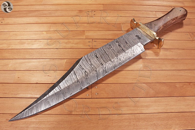 Coffin Hilt Bowie - Damascus Knife Carousel 1